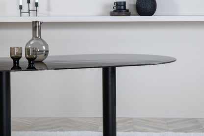 Pillan Esstisch in Schwarz/Marmoroptik, 180cm