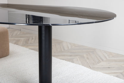 Pillan Esstisch in Schwarz/Marmoroptik, 180cm