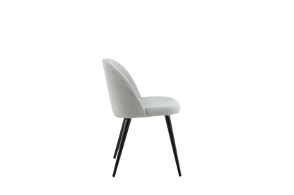 2er-Set Esszimmerstühle Velvet, Graue Cord-Optik