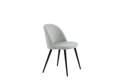 2er-Set Esszimmerstühle Velvet, Graue Cord-Optik