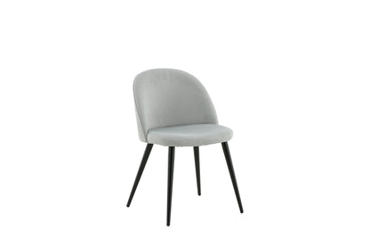 2er-Set Esszimmerstühle Velvet, Graue Cord-Optik