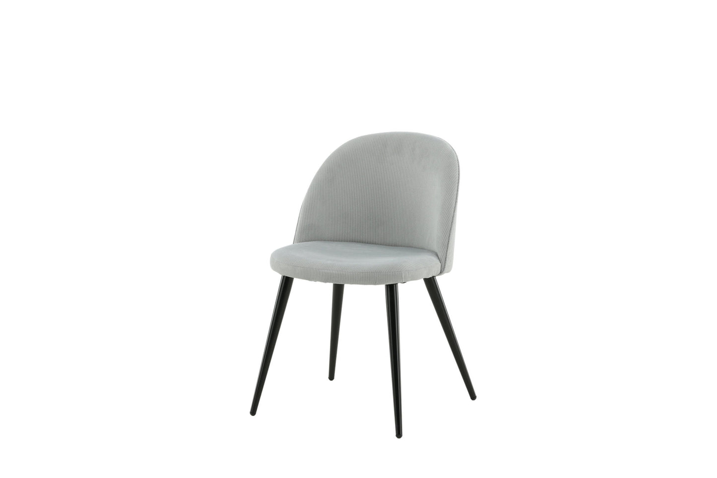 2er-Set Esszimmerstühle Velvet, Graue Cord-Optik