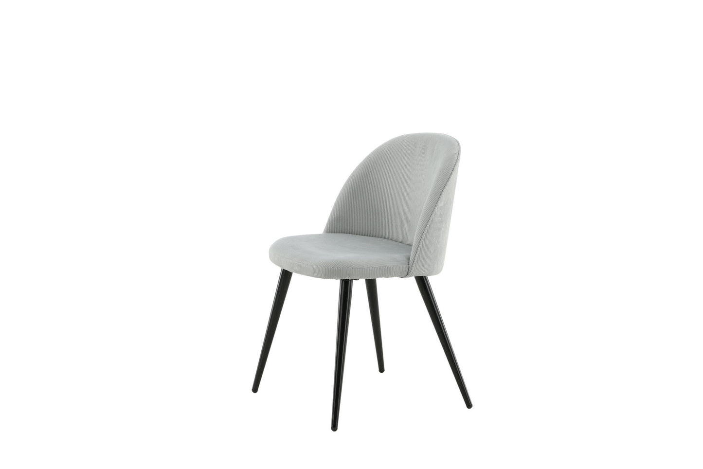 2er-Set Esszimmerstühle Velvet, Graue Cord-Optik