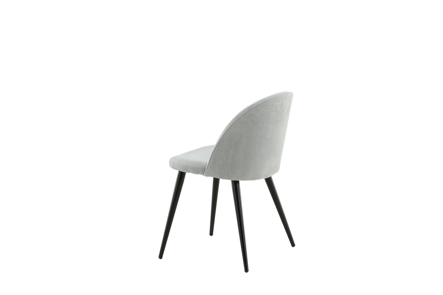 2er-Set Esszimmerstühle Velvet, Graue Cord-Optik