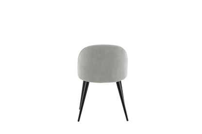 2er-Set Esszimmerstühle Velvet, Graue Cord-Optik
