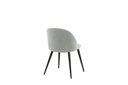 2er-Set Esszimmerstühle Velvet, Graue Cord-Optik