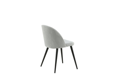 2er-Set Esszimmerstühle Velvet, Graue Cord-Optik