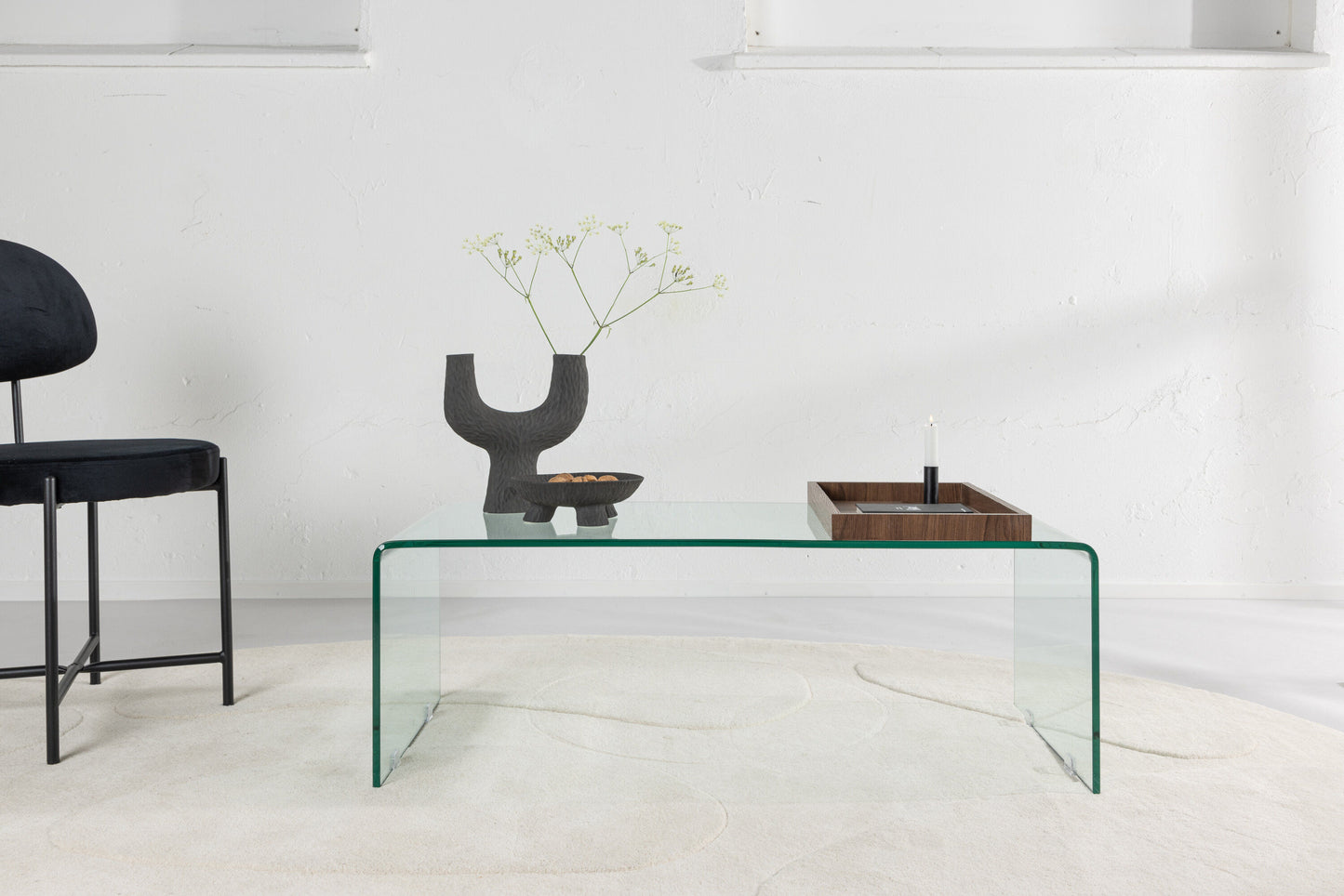 Telemark Couchtisch aus Glas mit Tablett