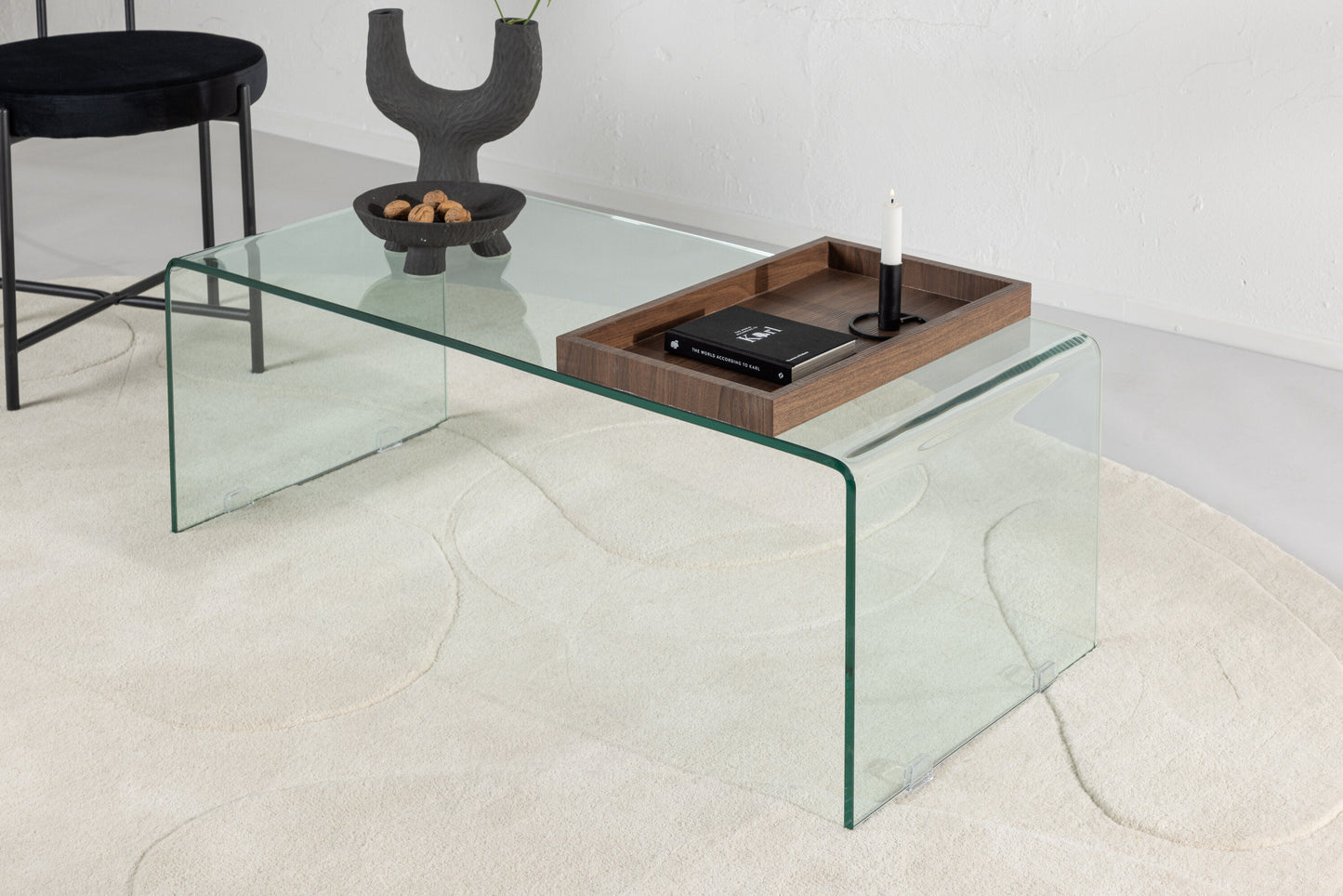 Telemark Couchtisch aus Glas mit Tablett