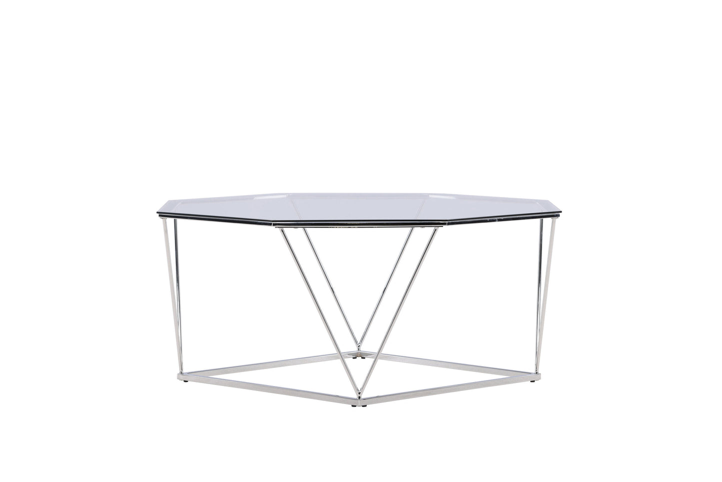 Österlen Couchtisch aus Glas und Stahl in Silber
