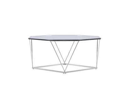 Österlen Couchtisch aus Glas und Stahl in Silber
