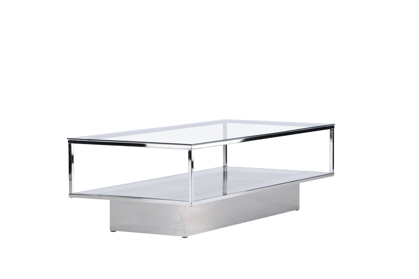 Couchtisch Maglehem aus Glas mit Metallgestell