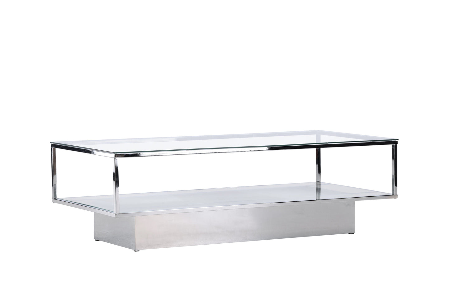Couchtisch Maglehem aus Glas mit Metallgestell