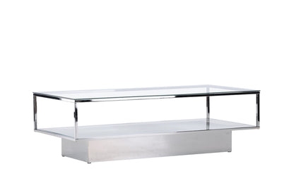 Couchtisch Maglehem aus Glas mit Metallgestell