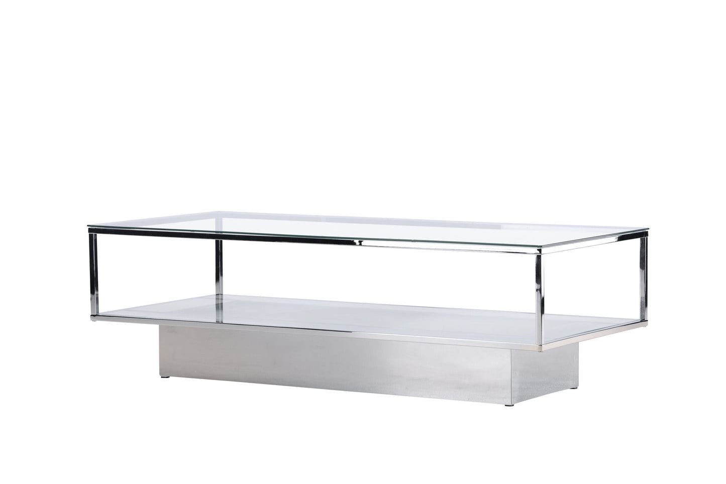 Couchtisch Maglehem aus Glas mit Metallgestell