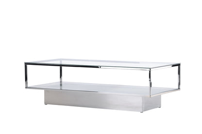 Couchtisch Maglehem aus Glas mit Metallgestell