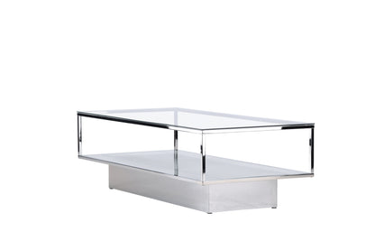 Couchtisch Maglehem aus Glas mit Metallgestell