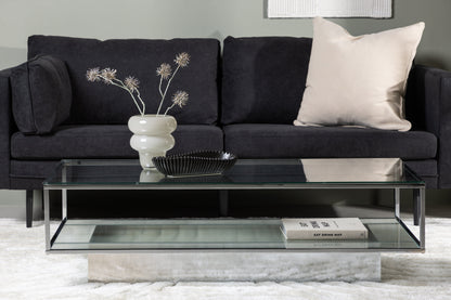 Couchtisch Maglehem aus Glas mit Metallgestell
