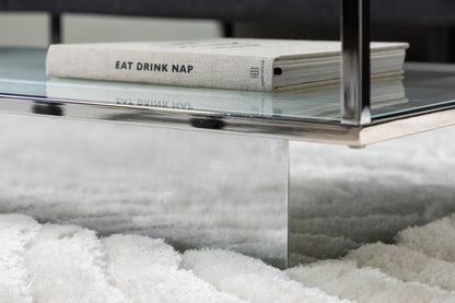 Couchtisch Maglehem aus Glas mit Metallgestell
