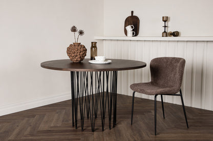 Stone Esstisch in Dunkelbraun/Schwarz, Ø 120cm