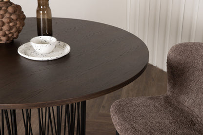 Stone Esstisch in Dunkelbraun/Schwarz, Ø 120cm