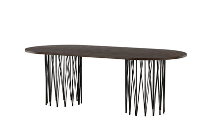 Stone Esstisch in Dunkelbraun/Schwarz, 220cm