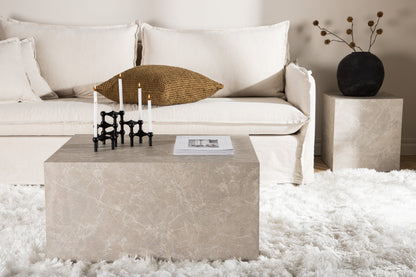 Couchtisch York in beiger Marmoroptik