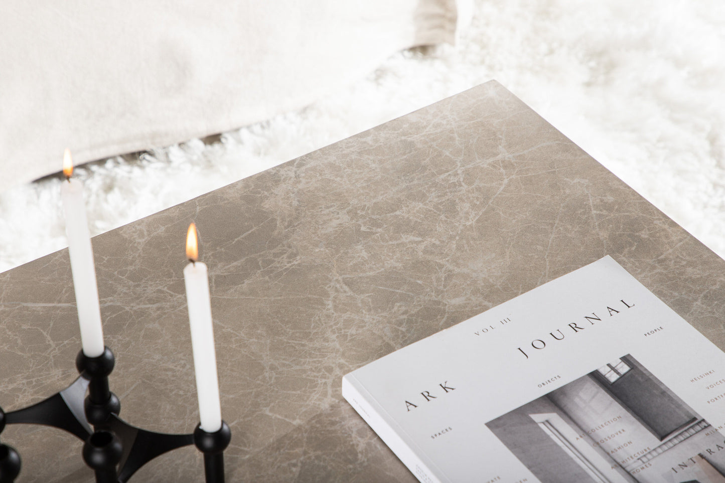 Couchtisch York in beiger Marmoroptik