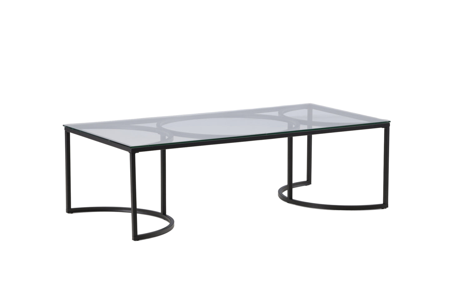 Skanör Couchtisch aus Glas und Metall in Schwarz