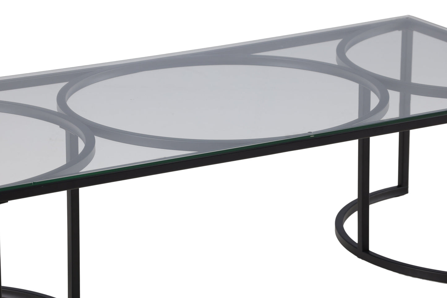 Skanör Couchtisch aus Glas und Metall in Schwarz