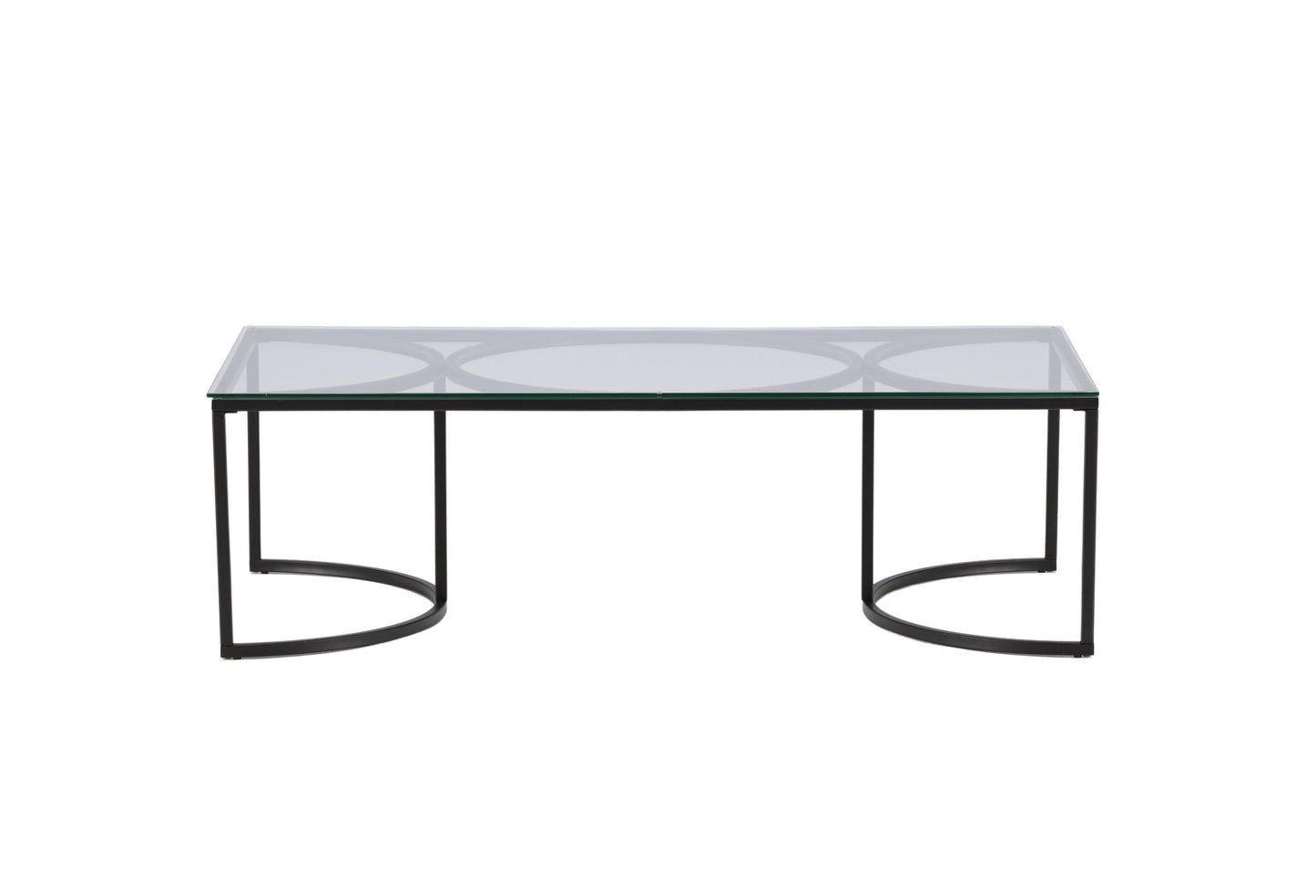 Skanör Couchtisch aus Glas und Metall in Schwarz