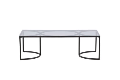 Skanör Couchtisch aus Glas und Metall in Schwarz