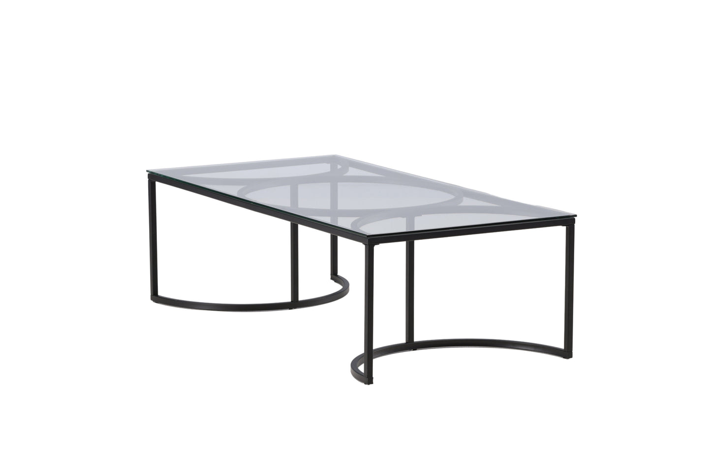 Skanör Couchtisch aus Glas und Metall in Schwarz