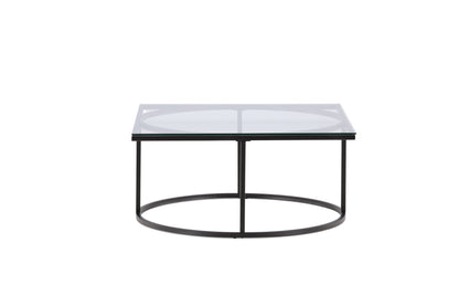 Skanör Couchtisch aus Glas und Stahl in Schwarz