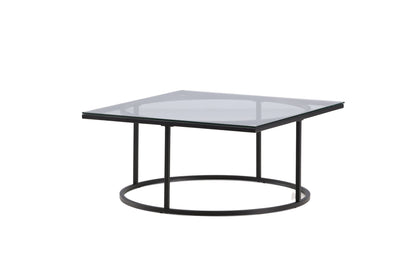 Skanör Couchtisch aus Glas und Stahl in Schwarz