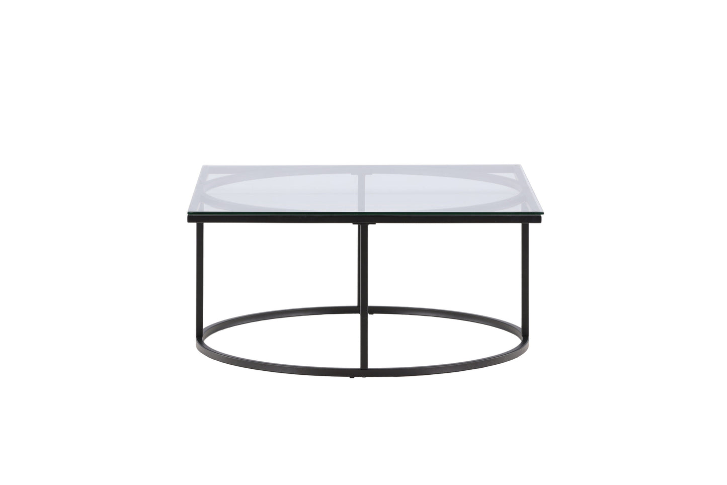 Skanör Couchtisch aus Glas und Stahl in Schwarz