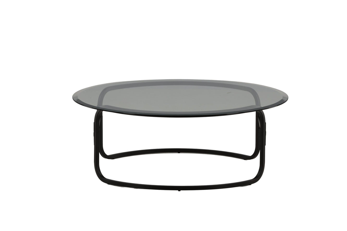 Lomma Sofatisch aus Stahl und Glas in Schwarz