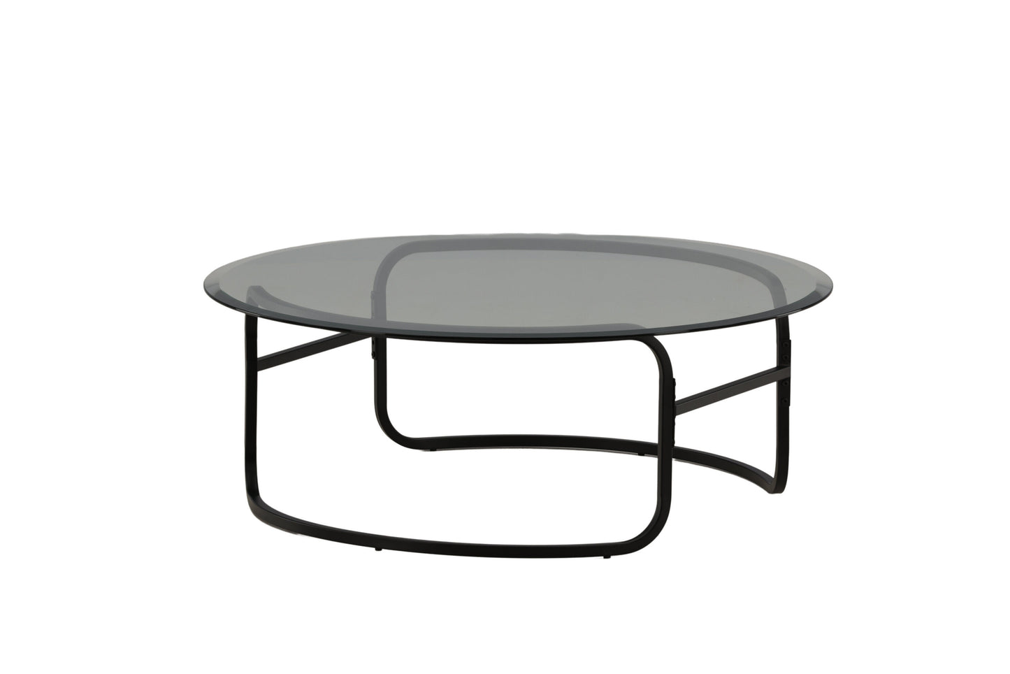 Lomma Sofatisch aus Stahl und Glas in Schwarz