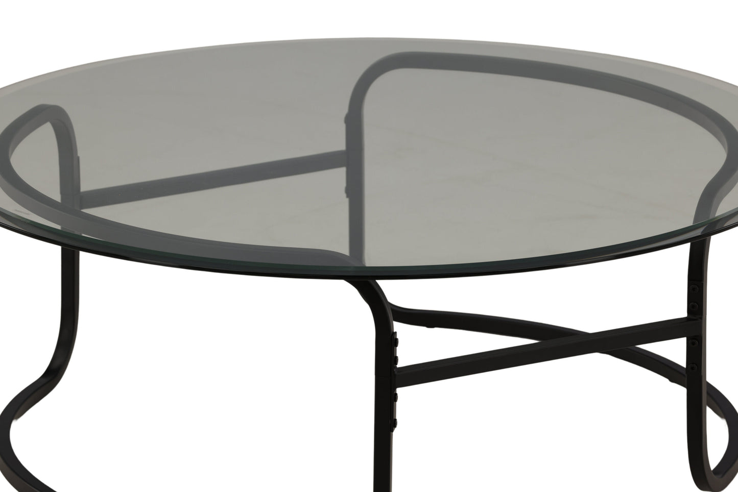 Lomma Sofatisch aus Stahl und Glas in Schwarz