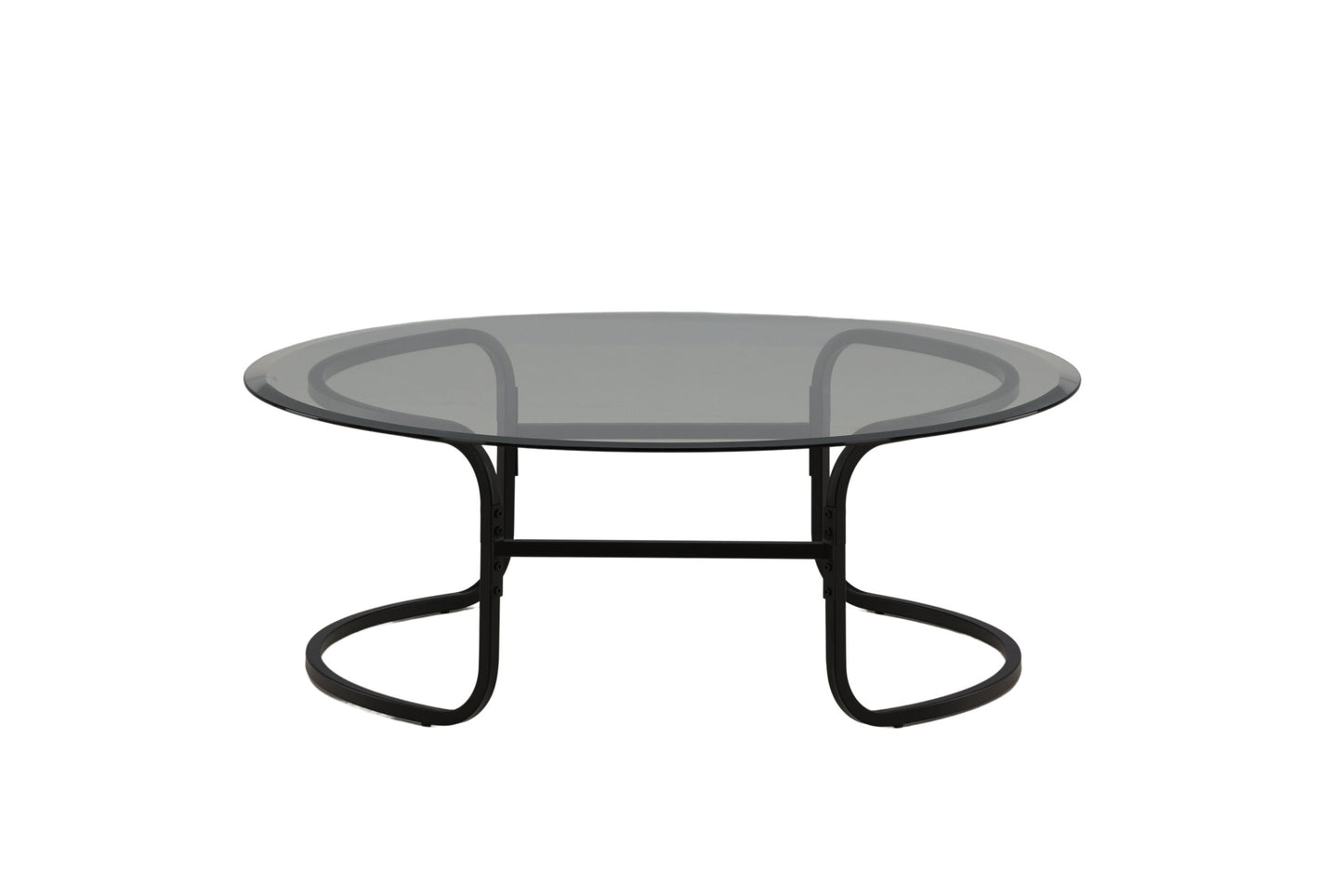 Lomma Sofatisch aus Stahl und Glas in Schwarz