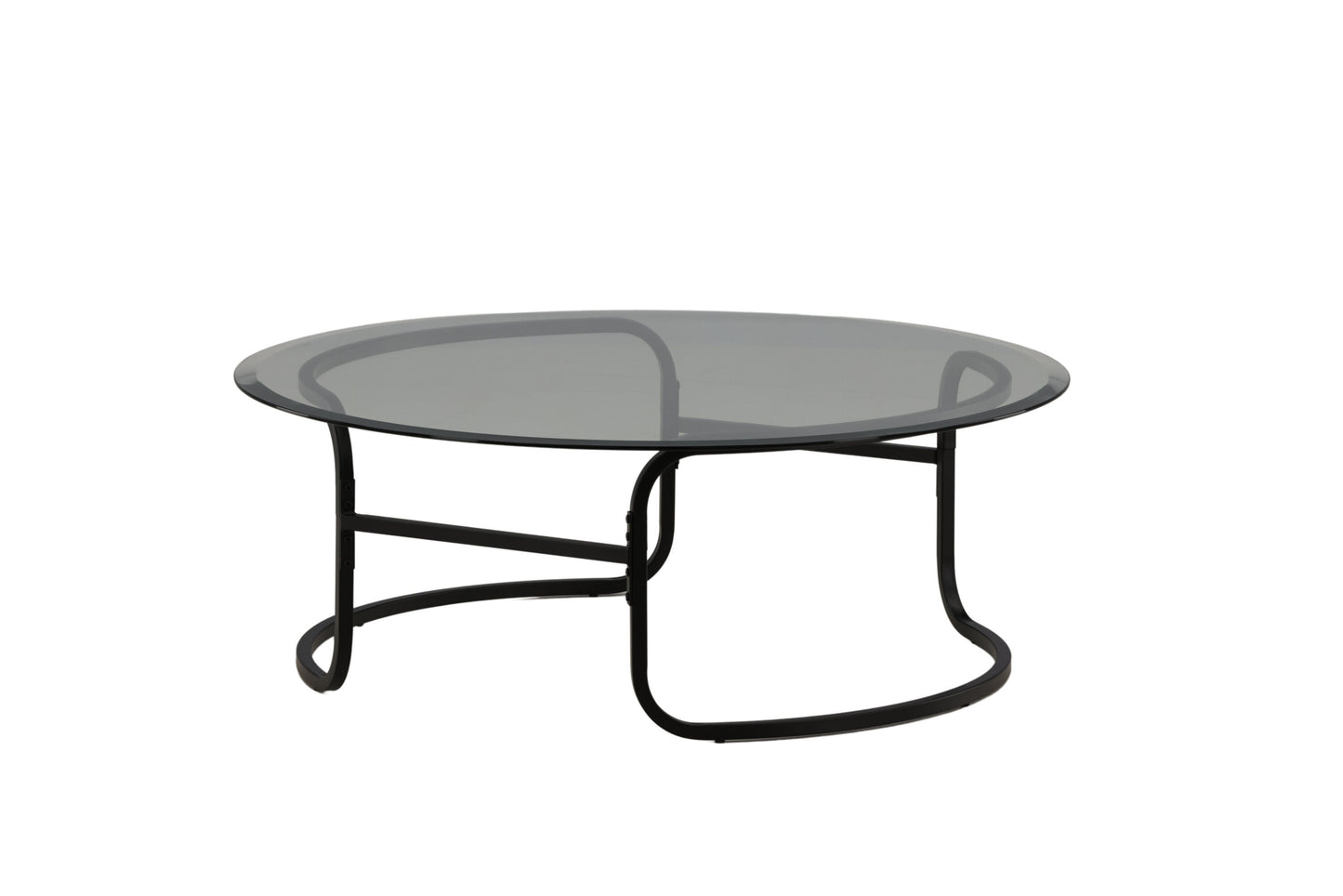 Lomma Sofatisch aus Stahl und Glas in Schwarz