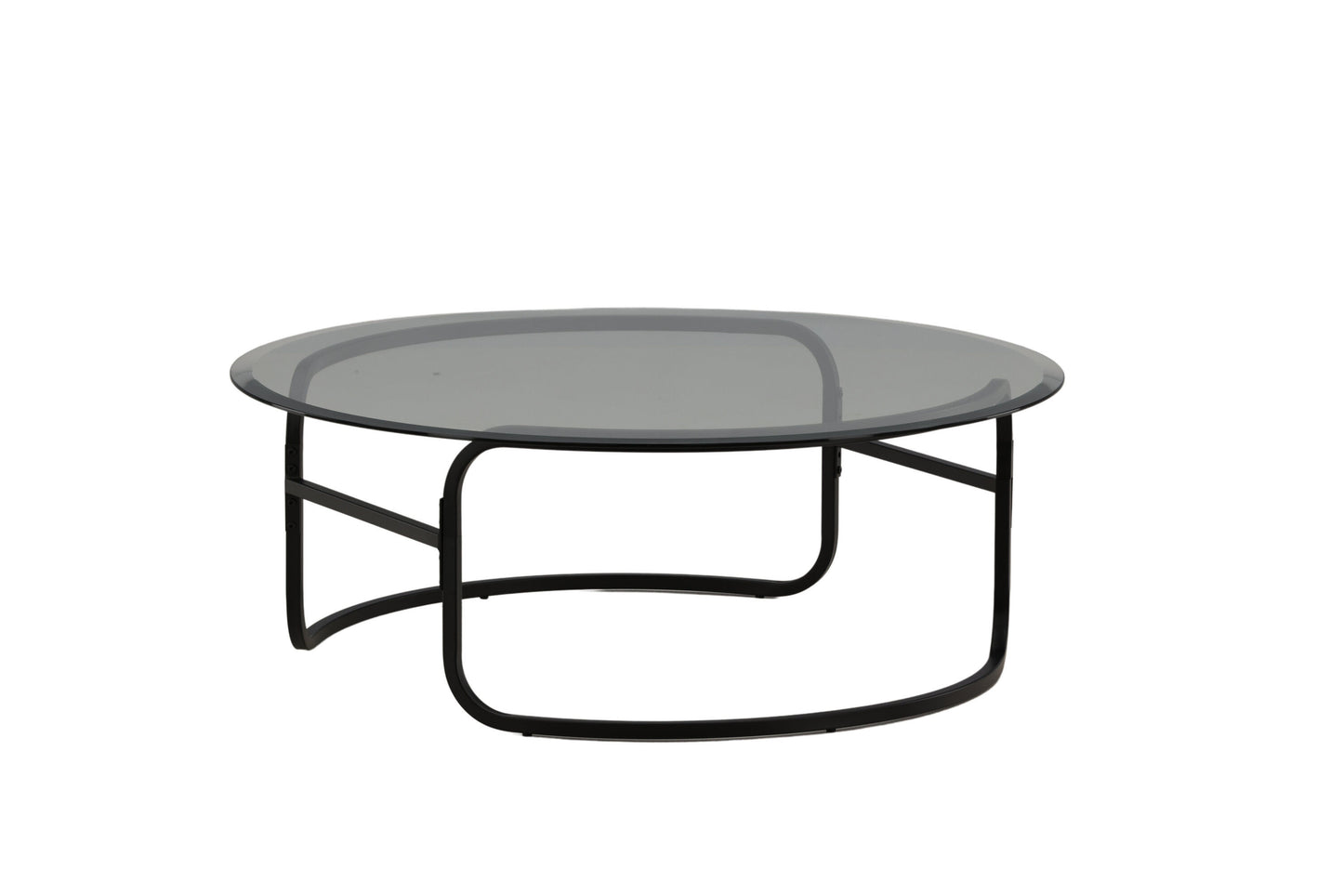 Lomma Sofatisch aus Stahl und Glas in Schwarz
