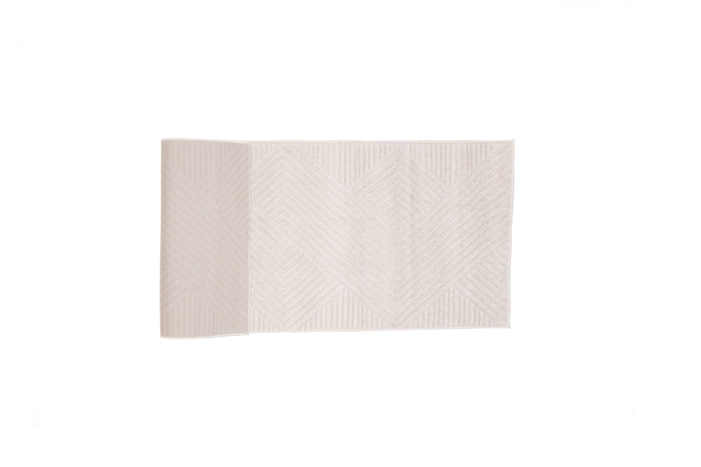 Aron Solar Teppich, Weiß/Creme, 200x80cm