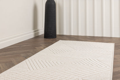 Aron Solar Teppich, Weiß/Creme, 200x80cm