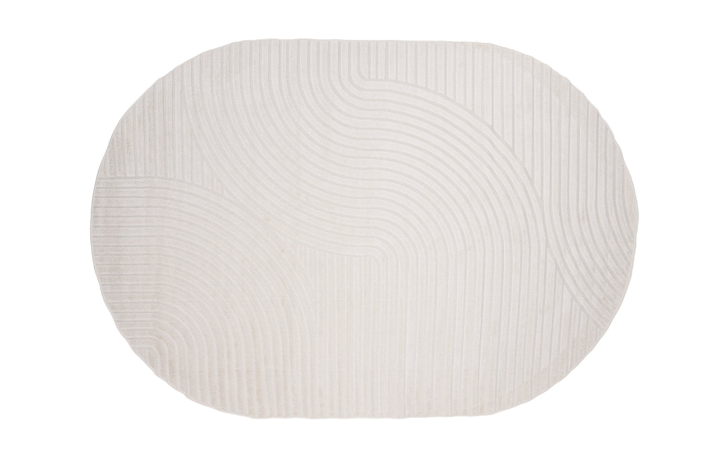 Vince Solar Teppich Oval, Weiß, 340x240cm