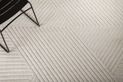 Aron Solar Teppich, Weiß/Creme, 340x240cm