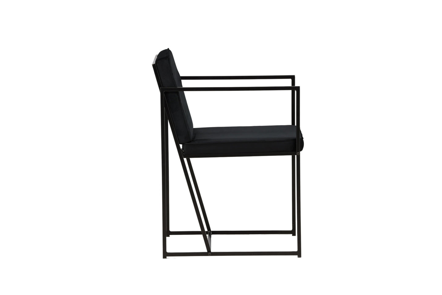 2er-Set Esszimmerstühle Richmond, Schwarze Samt-Optik