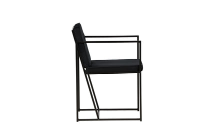 2er-Set Esszimmerstühle Richmond, Schwarze Samt-Optik
