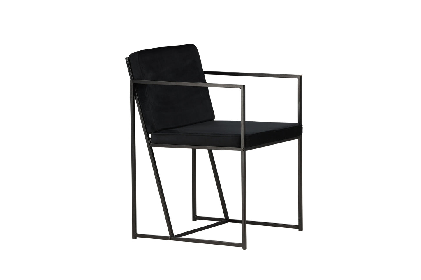 2er-Set Esszimmerstühle Richmond, Schwarze Samt-Optik