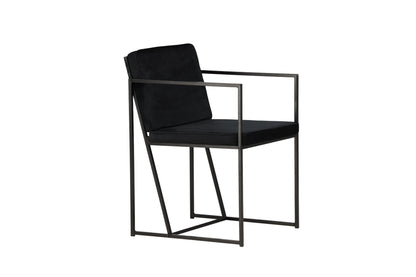 2er-Set Esszimmerstühle Richmond, Schwarze Samt-Optik